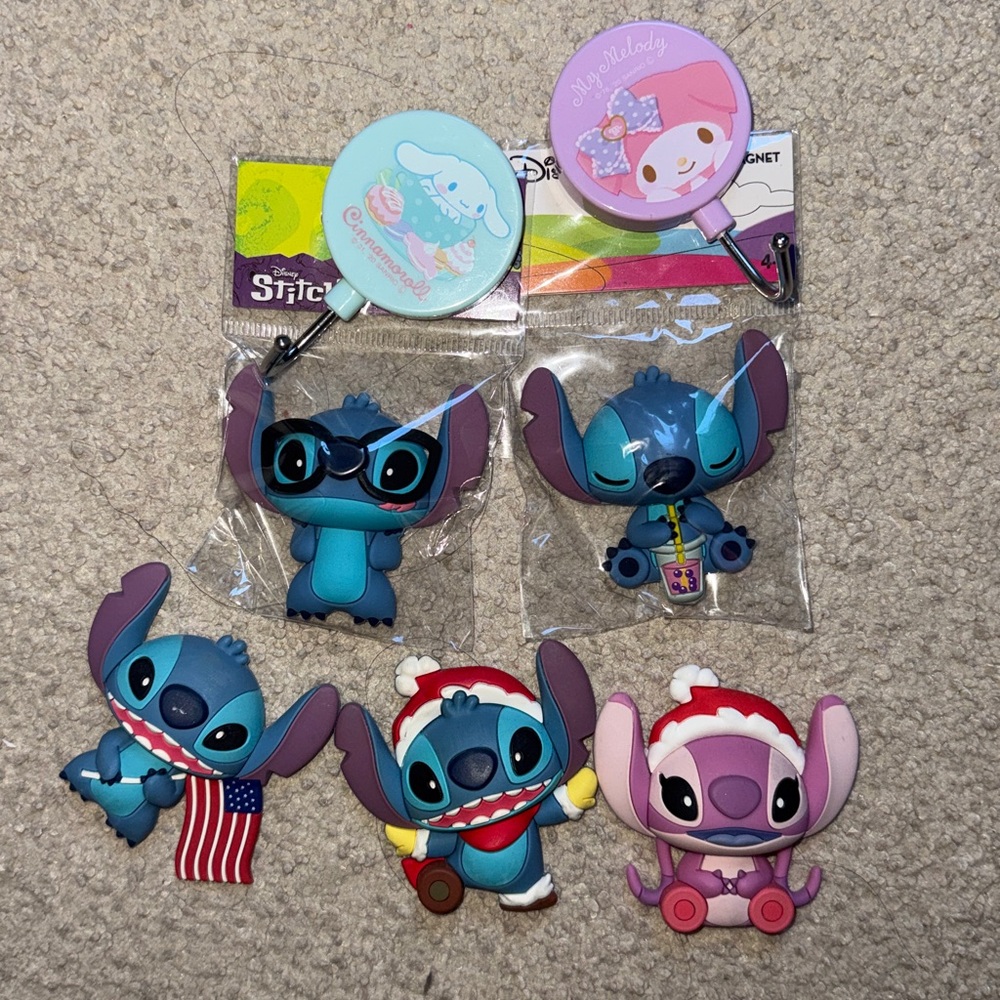 Cinnamoroll, my melody and stitch magnet bundle
